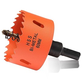 60mm Hole Saw Drill Bit for Wood and Metal, Bi-Metal Circular Hole Cutter with cutting Depth of 35mm for Steel, Cast Iron, Aluminium, Plywood, Acrylic, PVC/UPVC