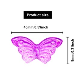 50pcs Transparent Butterfly Shaped Beads, Mixed Color Glass Butterfly Beads, ButterflyShaped CrystalBeads for Jewelry Making DIY Necklace Bracelet Earring Making, 8x15x4.5mm