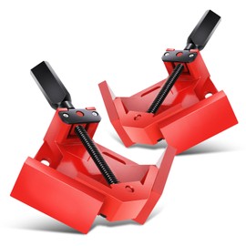 Auto Dynasty 2pcs 90 Degree Corner Clam Universal Perfect Right-Angled Clamp, Quick Release Corner Clamps for Woodworking Picture Framing, Red