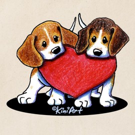 CafePress Beagle Heartfelt Duo Tote Bag Natural Canvas Tote Bag, Reusable Shopping Bag