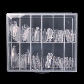 KADS 120PCS Clear Full Cover Dual Nail System Form UV Gel Acrylic Nail Art Mold Artificial Nail Tips with Scale for Extension (Model 8)