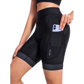 ARSUXEO Padded Bike Shorts Women Cycling Shorts with Padding Bicycle Underwear 2 Pockets Black X-Large