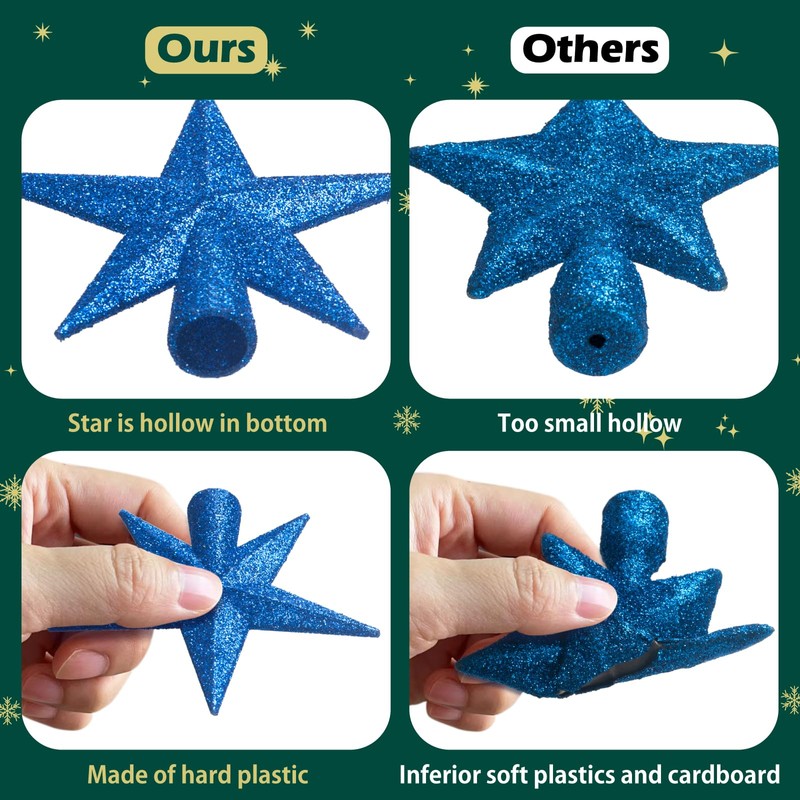 Mini Christmas Tree Topper, 3.35 Inch Small Star Treetop, Small