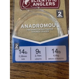 Scientific Anglers Anadromous Tapered Leader 9 FT 14 LB-BRAND NEW-SHIPS N 24 HRS