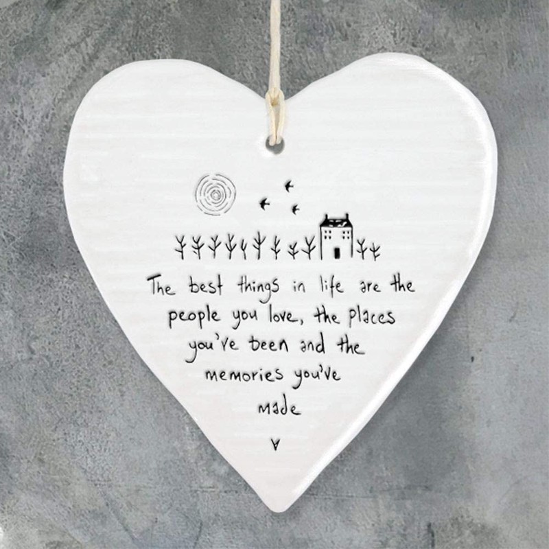East of India Hanging Heart Gift The Best Things In