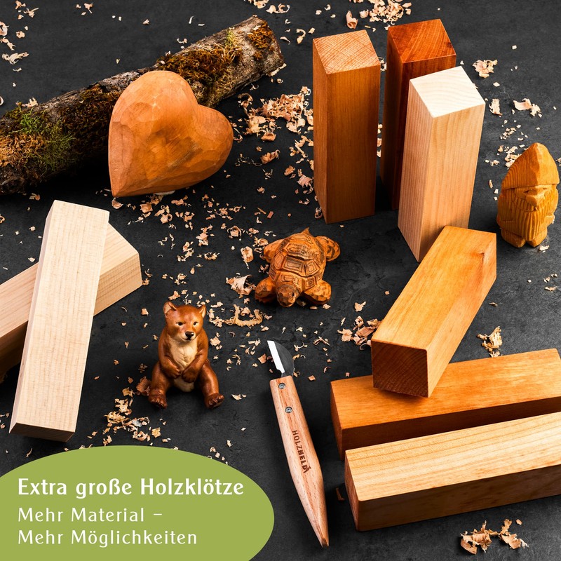 Holzheld - Elegant Wood Carving Set, 8-Piece Made from German