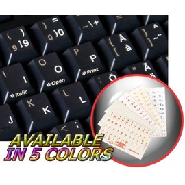 SWEDISH-FINNISH KEYBOARD STICKERS WITH WHITE LETTERING ON TRANSPARENT BACKGROUND