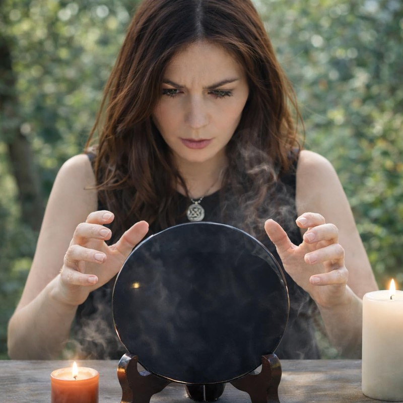 Polar Jade Black Obsidian Mirror for Scrying and Insights, Real