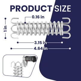 2 Pcs Stainless Steel Absorbing Spring, Heavy-Duty Porch Swing Spring and Tent Rope Spring Buckle for Hammock Chair, Punching Bag, Dog Leash, Camping and Outdoor Use