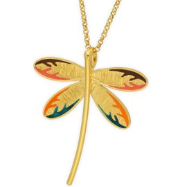 Handmade Libellen Anhänger Halskette aus 925 Sterling Silber mit Emaille Bunte Statement-Halskette für Sie Libellen-Halskette Ungewöhnliches Weihnachtsgeschenk für Damen