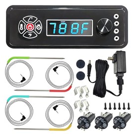 Replacement Non-WiFi Controller Combo Set for Masterbuilt Gravity Series 560/800/1050 Digital Charcoal Grill + Smoker – Full Kit Includes Control Panel, 4 Meat Probes, 3 Door Switches & Power Adapter
