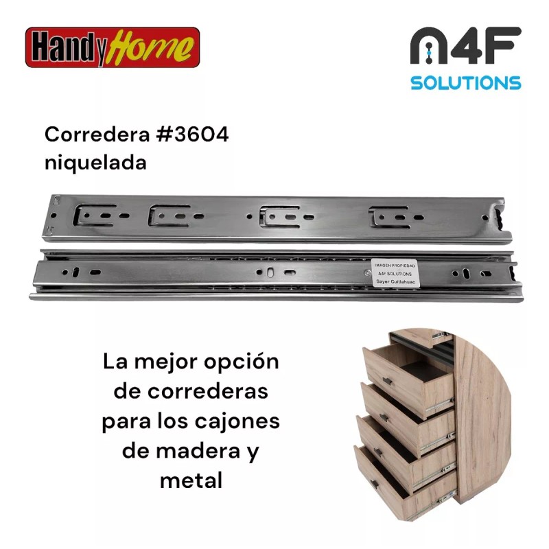 Handyhome Corredera Cajón Handy Home 40cm X 4.5cm 1paquete 2pz