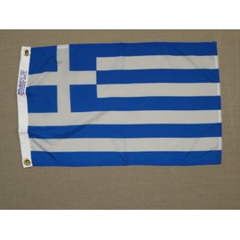 Greece Indoor Outdoor Dyed Nylon Boat Flag Grommets 12" X 18"