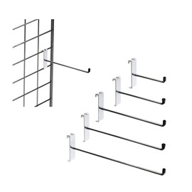 Grid Mesh Hooks Accessory Single Prong Shop Display - Available in 2", 4", 6", 8", 10", and 12" Lengths - Packs of 10, 25, 50, and 100 (10, 6" Inch Single Prong)