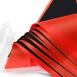 Topeedy 20M Black and Red Bunting Banner Party Decoration,52pcs Reusable Black Pennant for Birthday Weeding Party Baby Shower Home or Garden Triangle Flags