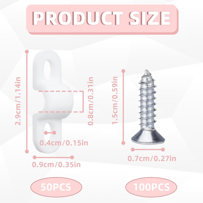 50 PCS Wire Shelf Loop Clips, Closet Shelf Clips, Wire