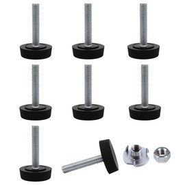 SKIR'CO Furniture Leveling Feet M6 x 30mm Adjustable Round Legs 25mm Diameter M6 Thread Leveling Foot (Nuts Included) Pack of 8