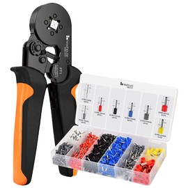 Newhouse Electric FTK1200 Ferrule Crimping Tool Kit with Wire Crimper Tool, Secure Wire Ferrule Nylon Container, and 1,200 Electrical Wire Connectors, Electrician Tool Set for Home Improvement
