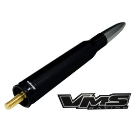 VMS RACING 50 Cal Caliber BLACK GUNMETAL TIP BULLET ANTENNA Heavy Gauge Billet Aluminum Short Compatible with HARLEY DAVIDSON Road King Road Glide Electra Glide Street Glide Touring TOUR PAK (ONLY)