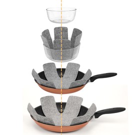 BOYAN Pot and Pan Protectors, Thicker Felt Pan Pot Separators for Stacking, Set of 12 & 3 Different Sizes, Cookware Protectors for Stacking Skillet Ceramic Saucepan Glassware