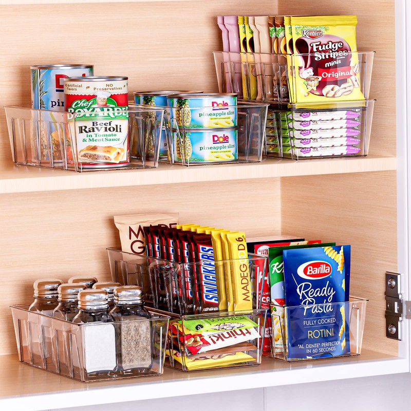 Puricon 4 Pack Pantry Organization and Storage Bins for Kitchen