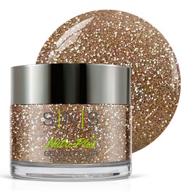 SNS Healthy Natural Nails SNS Nail Dip Powder, Gelous Color Dipping Powder - Sungem Wing (Brown/Taupe, Bronze, Shimmer) - Long-Lasting Dip Nail Color Lasts up to 14 days - Low-Odor & No UV Lamp Required - 1 Oz
