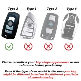 Xotic Tech Red TPU w/ Printed 4-Button Key Fob Shell Cover Case, Compatible with 1/2/3/4/5/6/7 Series X3 X4 M3 M5 M6 GT3 GT5 Z4 F10 F15 F16 F20 F30 F80 F85 F95 E46 E60 E70 Smart Keyless Entry Key