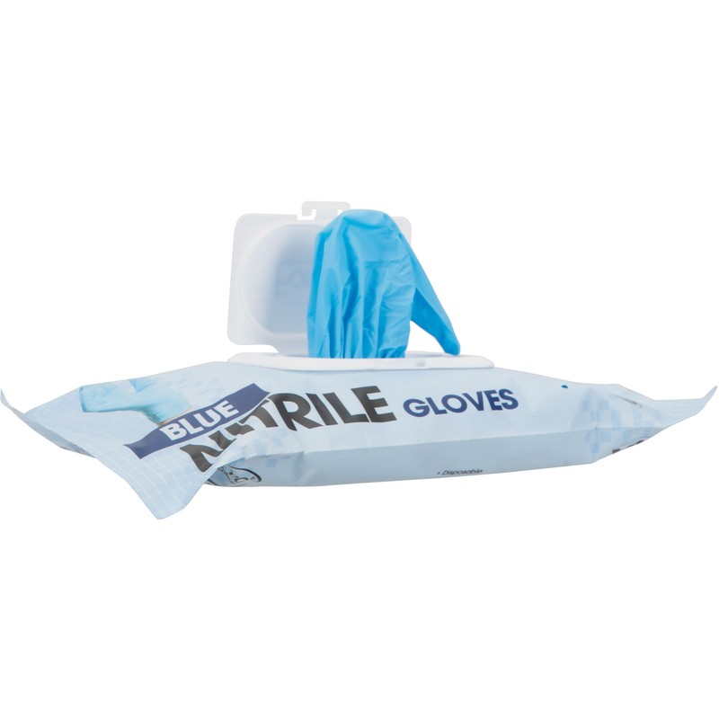 ForPro 30ct Disposable Nitrile Gloves, 4 Mil/X-Large, Blue, Food Safe