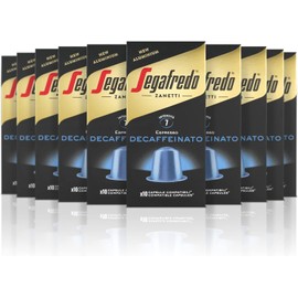 Segafredo Zanetti - 100 Nespresso® * Compatible Capsules, Aluminum Line, Decaffeinated with Natural Method - 10 Boxes of 10 Capsules