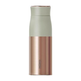 MOMOCONCEPT 01001-29040R Water Bottle, Direct Drinking, Stainless Steel, Vacuum Insulated, Lightweight, For Cold Retention 13.5 fl oz (400 ml), Lupina Tumbler, Green