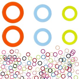 YEDJFFIYO 30-Piece Knitting Stitch Marker Set - 3 Size Plastic Ring Markers for Crochet & Knitting - Smooth Stitch Counters & Needle Accessories(Random Color)