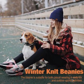 DRESHOW Satin Lined Beanie Hats for Women Men Stretchy Knitted Cuffed Hat with Silky Lining Unisex Soft Warm Winter Solid Skull Cap