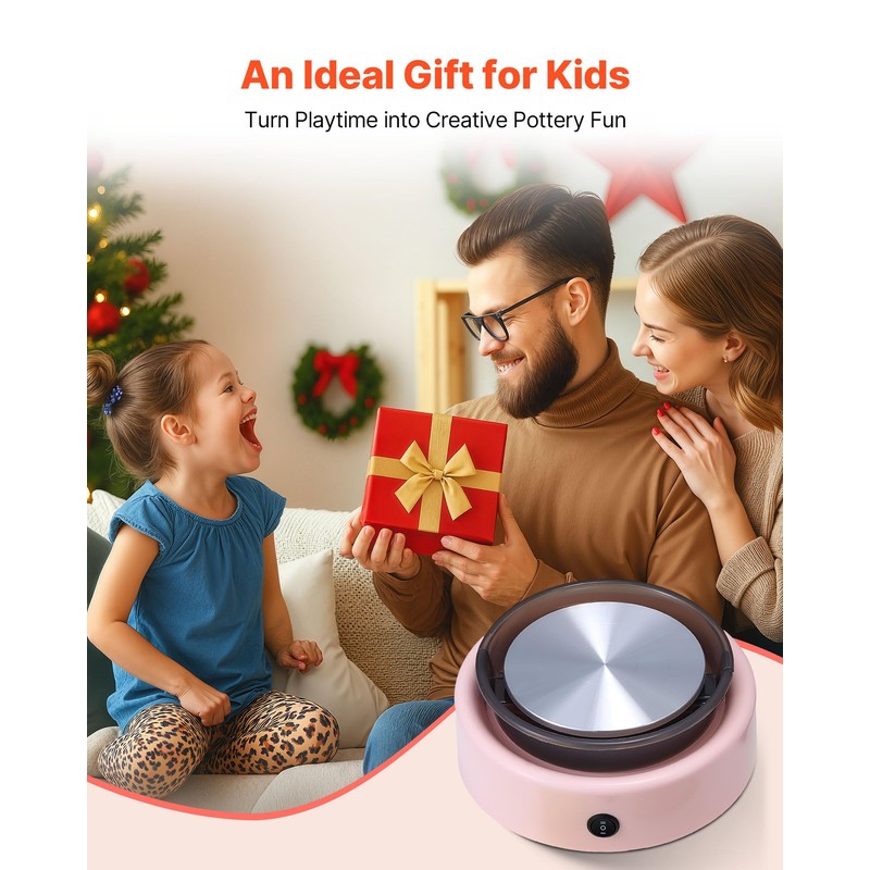 VEVOR Mini Pottery Wheel, 6 inch Turntable, Forward and Reverse