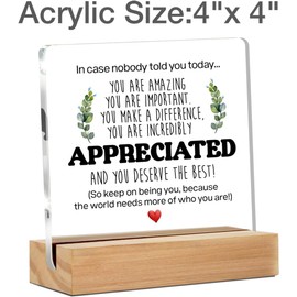 Hiagkmet Inspirational Gift Ideas, Thank You Gifts for Women Men Friends, Appreciation Gifts for Coworker,Motivational Quote Clear Desk Sign Decor Home Office Desk Decor