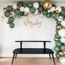 QENWWENG Oh Baby Sign,Wooden Baby Shower Sign,16 x 13 inch Boy or Girl Banner for Gender Reveal Backdrop Party Decor Stylish Photo Backdrop for Baby Boys and Baby Girls