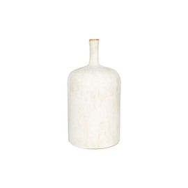 Creative Co-Op Medium Cream Stoneware Green Accents & Reactive Glaze Finish (Each one Will Vary) Vases, White