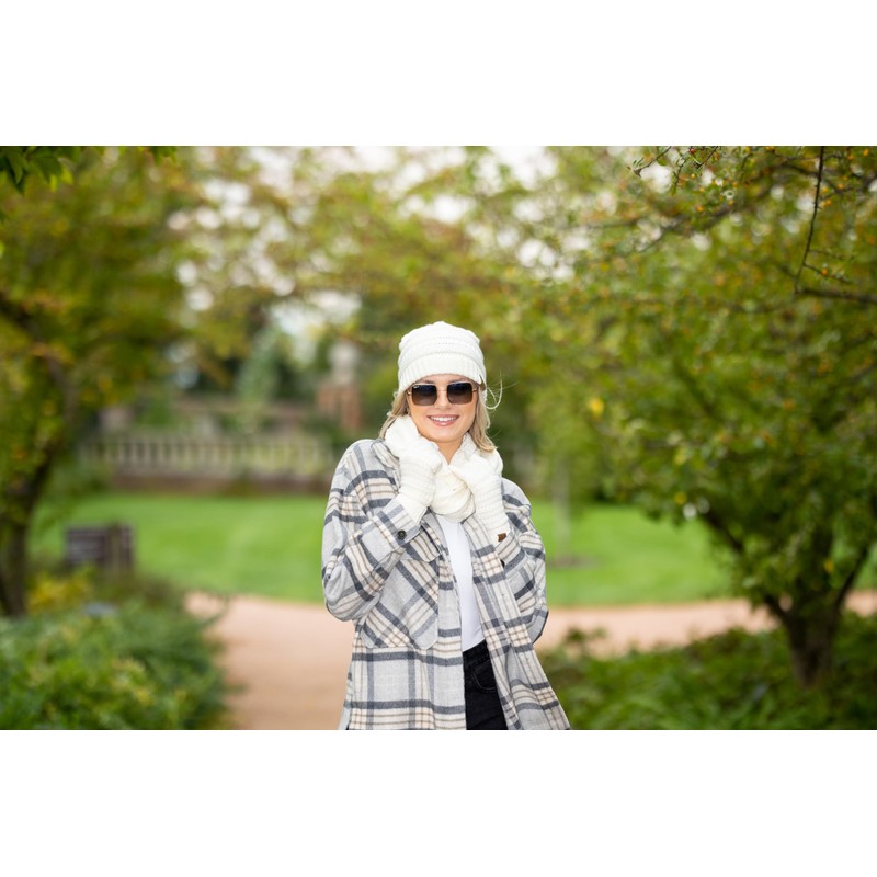 Funky Junque Beanie, Glove, & Scarf Bundle: Navy