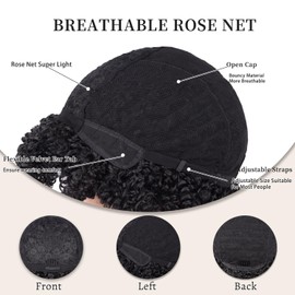 Afro Wig Short, Kinky Curly Wig, Curly Afro Wigs for Black Women Kinky Curly Wigs Wig Curls Short Wigs for Black Women (Grey)