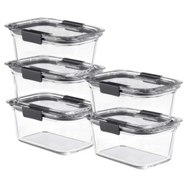 LuminaLuxe Food Storage Containers – 5 Pack – 820ml (24 oz) – Leak-Proof, BPA-Free Tritan Plastic – Microwave, Freezer & Dishwasher Safe – Stackable Meal Prep Containers for Travel, Office & Home Use