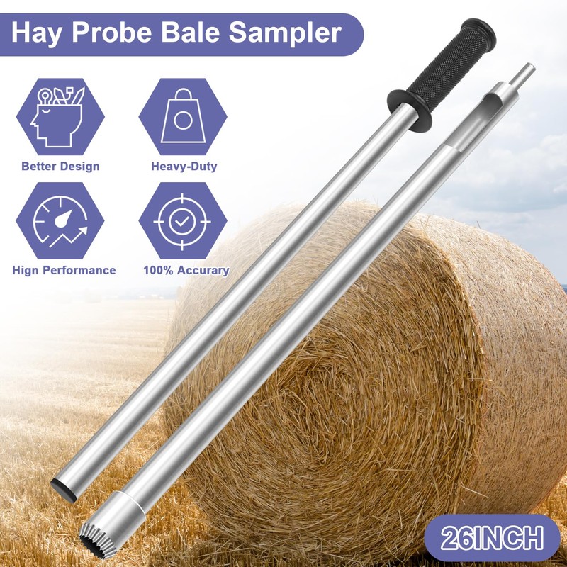 Hay Probe Bale Sampler, 26 inch Stainless Steel Hay and