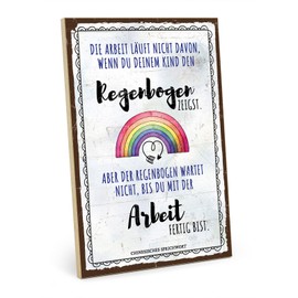 TypeStoff Wooden Sign with Saying - Rainbow - Vintage Look with Quote as a Gift and Decoration on the Theme of Family, Children and Parents - HS-00906