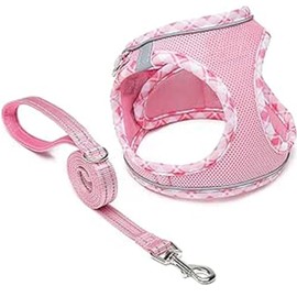 Dog Harness and Leash Set, Soft Mesh No-Chock Reflective Breathable Lightweight Vest Harnesses with Safety Buckle for Small Medium Dogs, Cats, Puppies