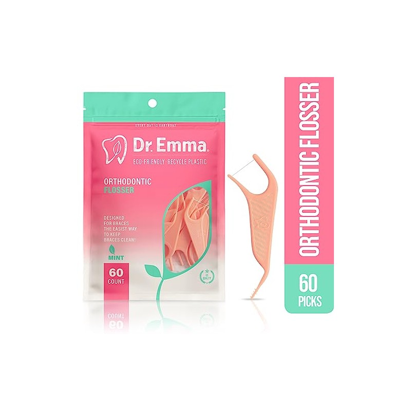 Dr. Emma Hilos Dentales Para Ortodoncia, Palillos De Hilo Dental