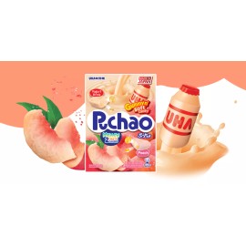 UHA Mikakuto Japan Puchao Chewy Candy: Yogurt & Peach 3.53oz - Pack of Three (3)