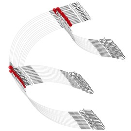 Luroad Mono Fishing Leaders with Swivels Snaps Beads for Lures Bait and Hooks, 1 arm and 2 arm Nylon Fishing Leader Line Rig for Freshwater and Saltwater (2 Arm-Red-6pcs)