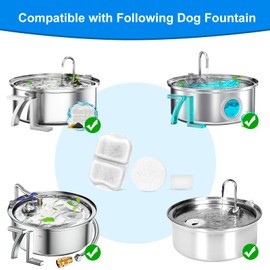 8 Pack Dog Water Fountain Filters-Water Filter Replacement for Large Dogs, Pet Water Filter Compatible with oneisall 7L/230oz/1.8G Stainless Steel Water Fountain