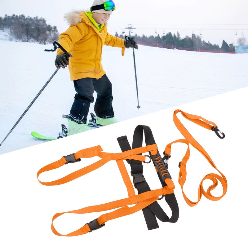 Kids Ski Safety Strap Nylon Plastic Adjustable Ski Training Belt
