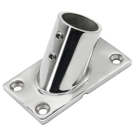 Laorde Stainless Steel Boat Rail Fittings 60/90 Degree Boat Railing Hardware Marine Grade Handrail Base for 7/8 or 1 inch O.D. Tube/Pipe with L Shape Hex Key and Screws (Rectangle 60° for 1" Pipe)