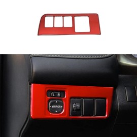 BOYUER for Toyota RAV4 2013 2014 2015 2016 2017 2018 ABS Headlight Switch Buttons Panel Cover Trim Sticker Car Interior Accessories Decoration (Red)