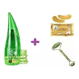 ML GEL ALOE Aloe Vera Sabila Gel Cicatriz + 5 Parches Ojeras + Rodillo